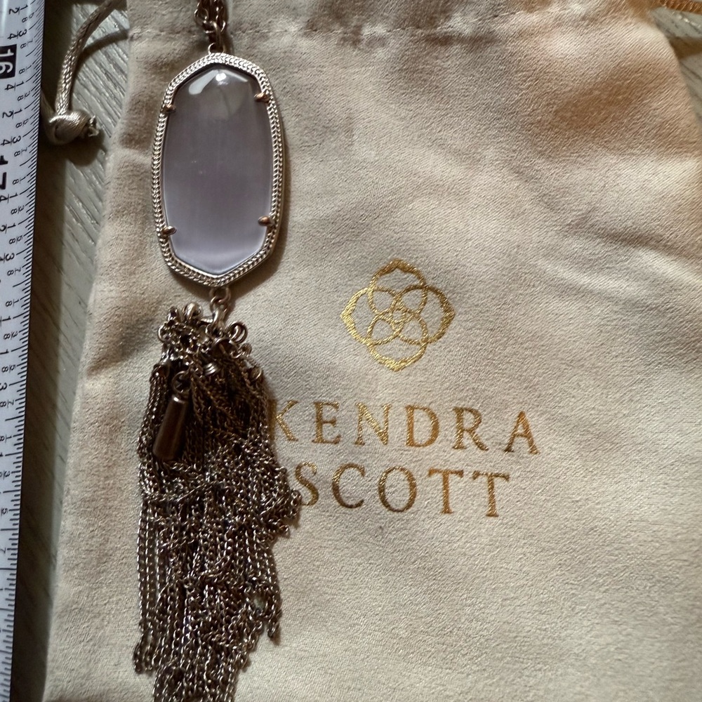 Kendra Scott Rayne Silver and Gray Unique Pendant Necklace